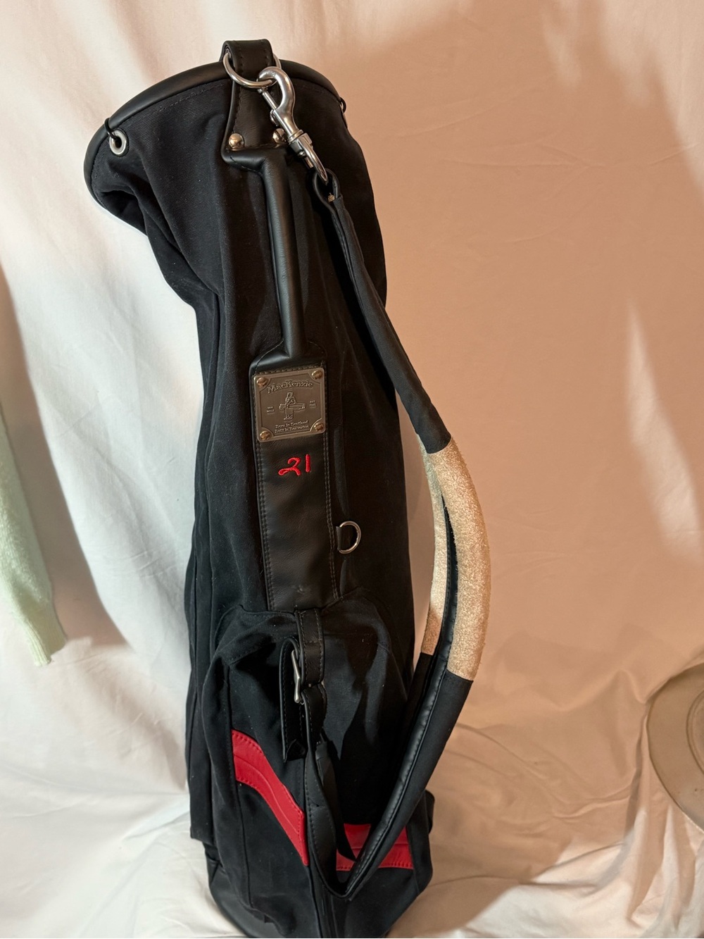 MacKenzie Original Walker Golf Bag 8” Black Canvas Leather USA Made 2025